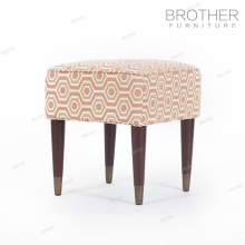 Home french Birth wooden upholstered tufted foot rest ottoman